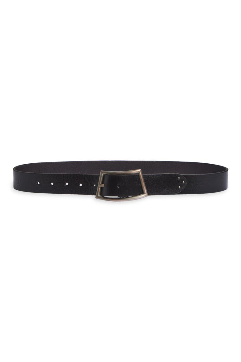Essex Leather Belt, Main, color, BLACK