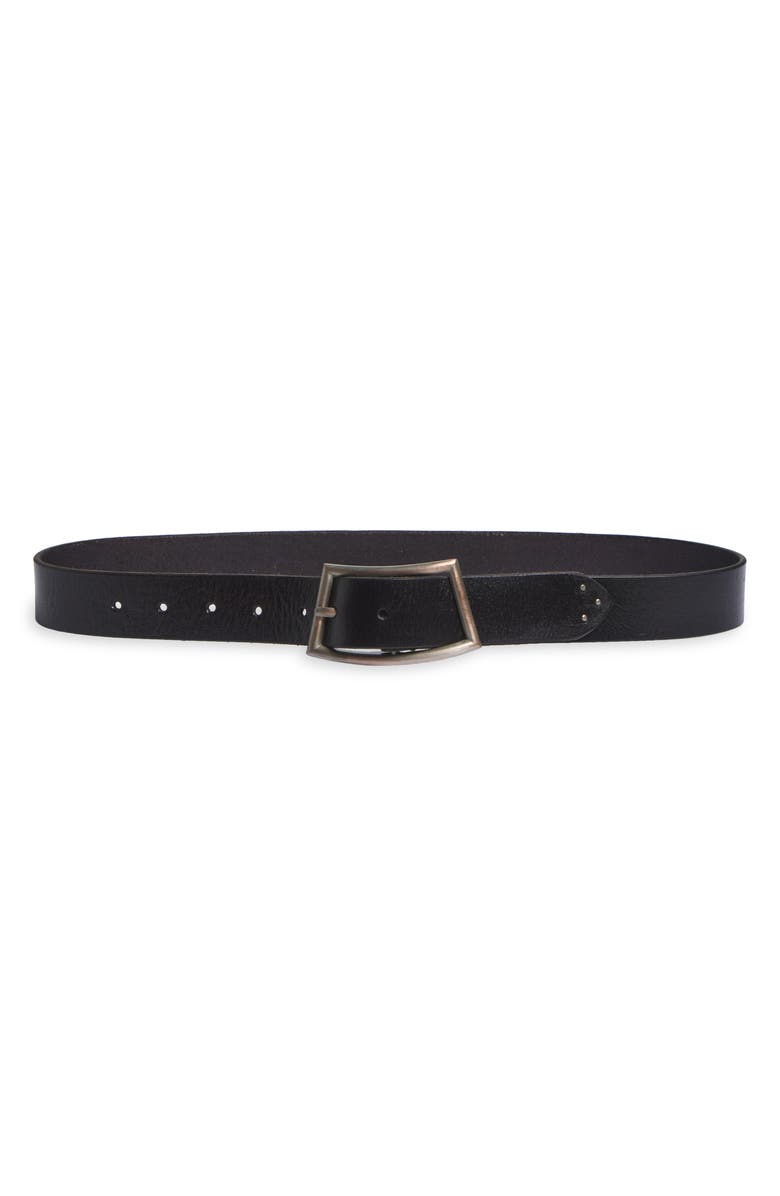 Free People Essex Leather Belt, Main, color, Black