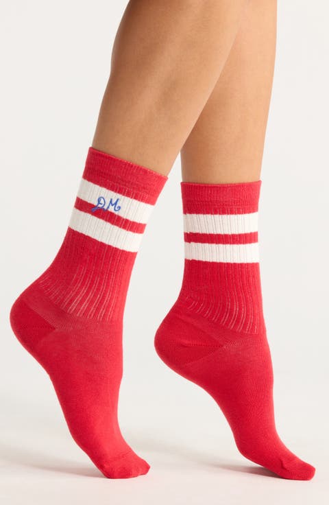 Sporty Stripe Crew Socks