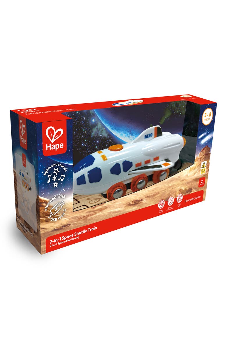 Hape 2-in-1 Space Shuttle Train Playset, Alternate, color,