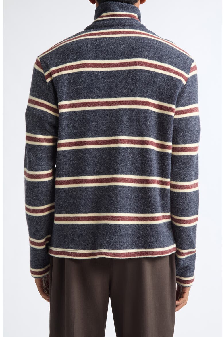Striped Zip Up Funnel Neck Jacket, Alternate, color, NAVY