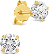 Sterling Forever Round Cubic Zirconia Stud Earrings