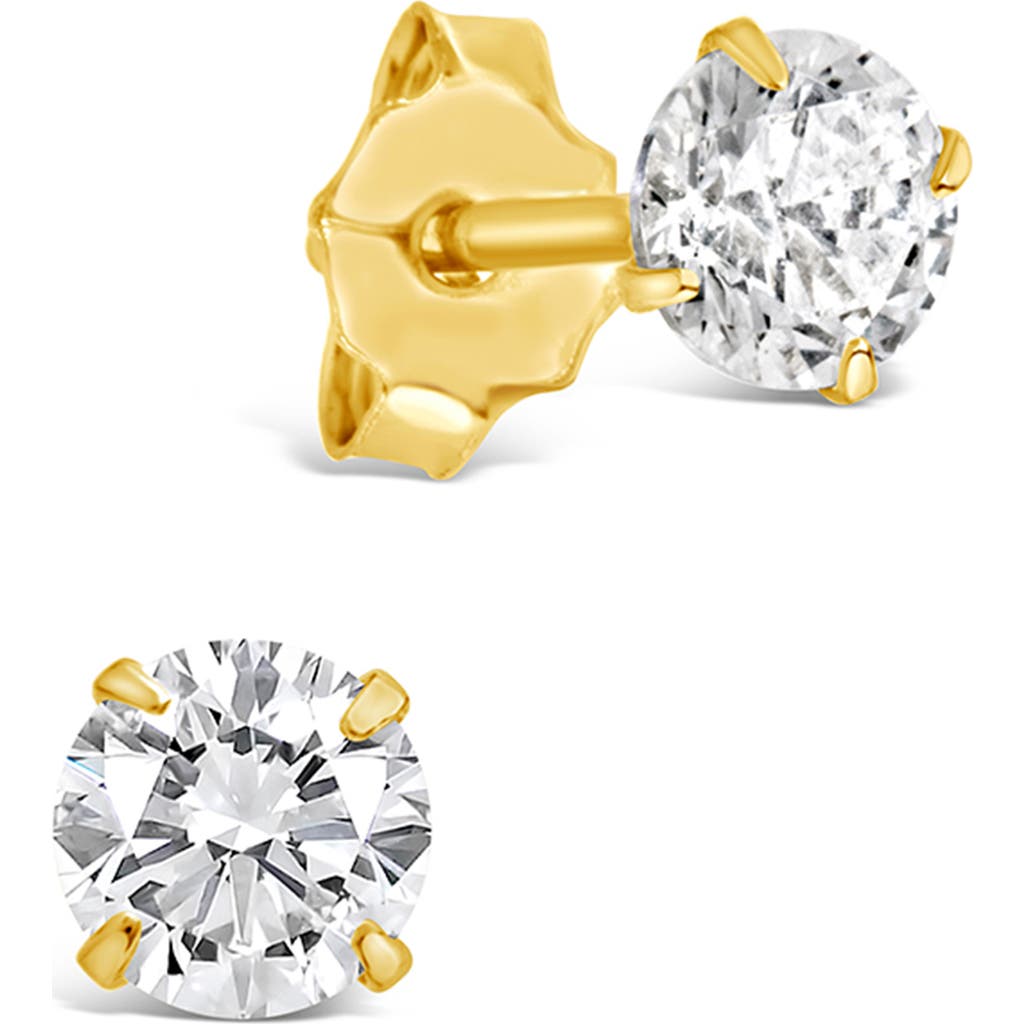 Sterling Forever Round Cubic Zirconia Stud Earrings In Gold