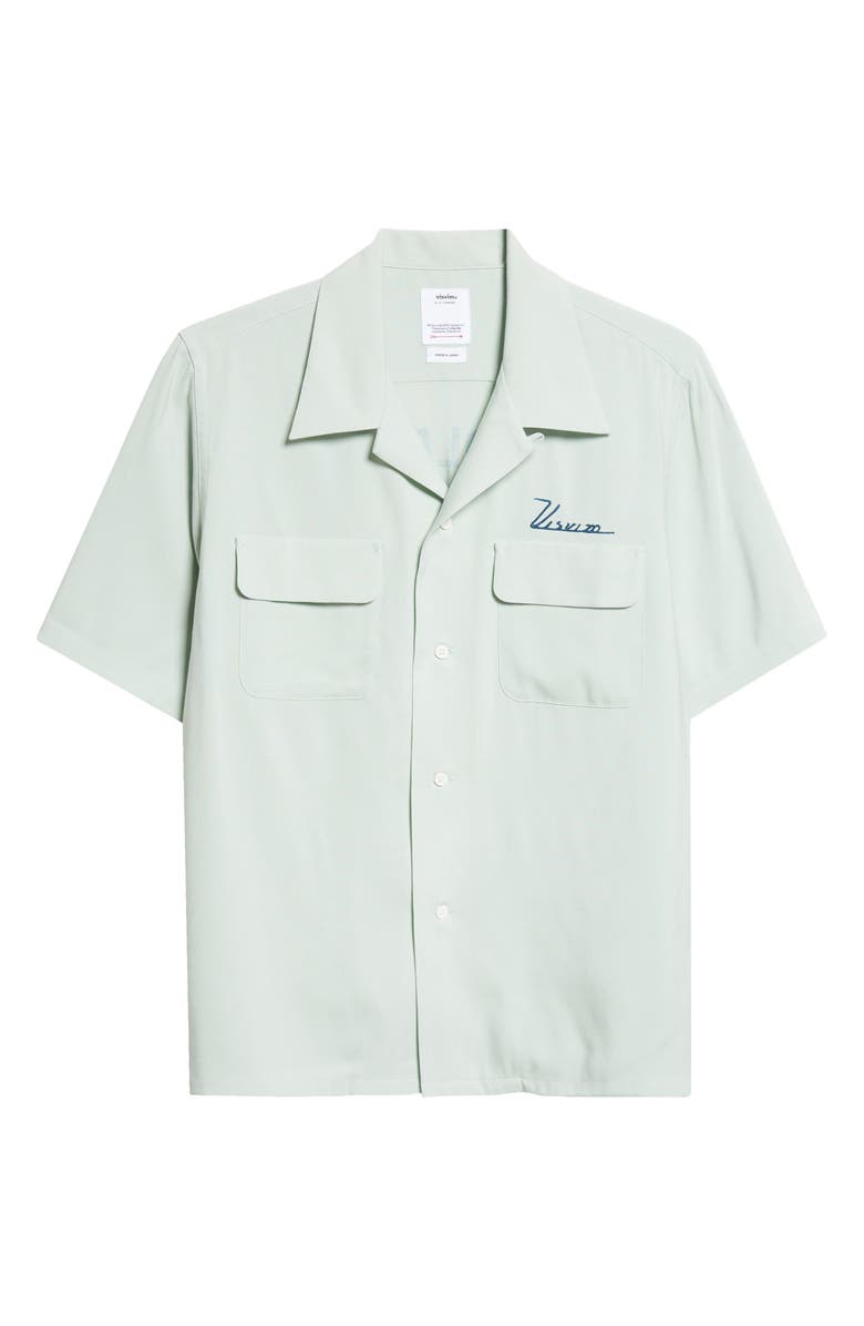 VISVIM Judd Embroidered Graphic Camp Shirt, Main, color, Green