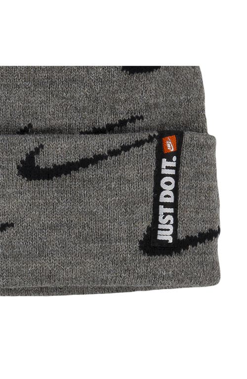 Nike Swoosh Repeat Beanie In Gray