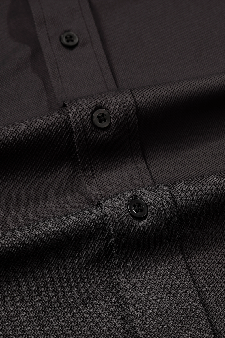 Men’s Big and Tall Commuter Shirt, Short Sleeve Button Down, Tailored Fit, Spread Collar, Performance Fabric, Stylish & Casual Breathable Shirt, Alternate, color, Black