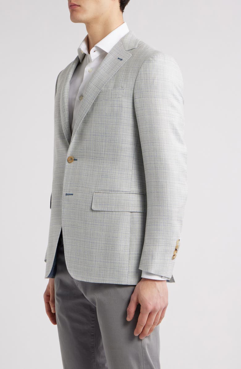 Canali Kei Trim Fit Wool & Silk Blend Melange Sport Coat, Alternate, color,