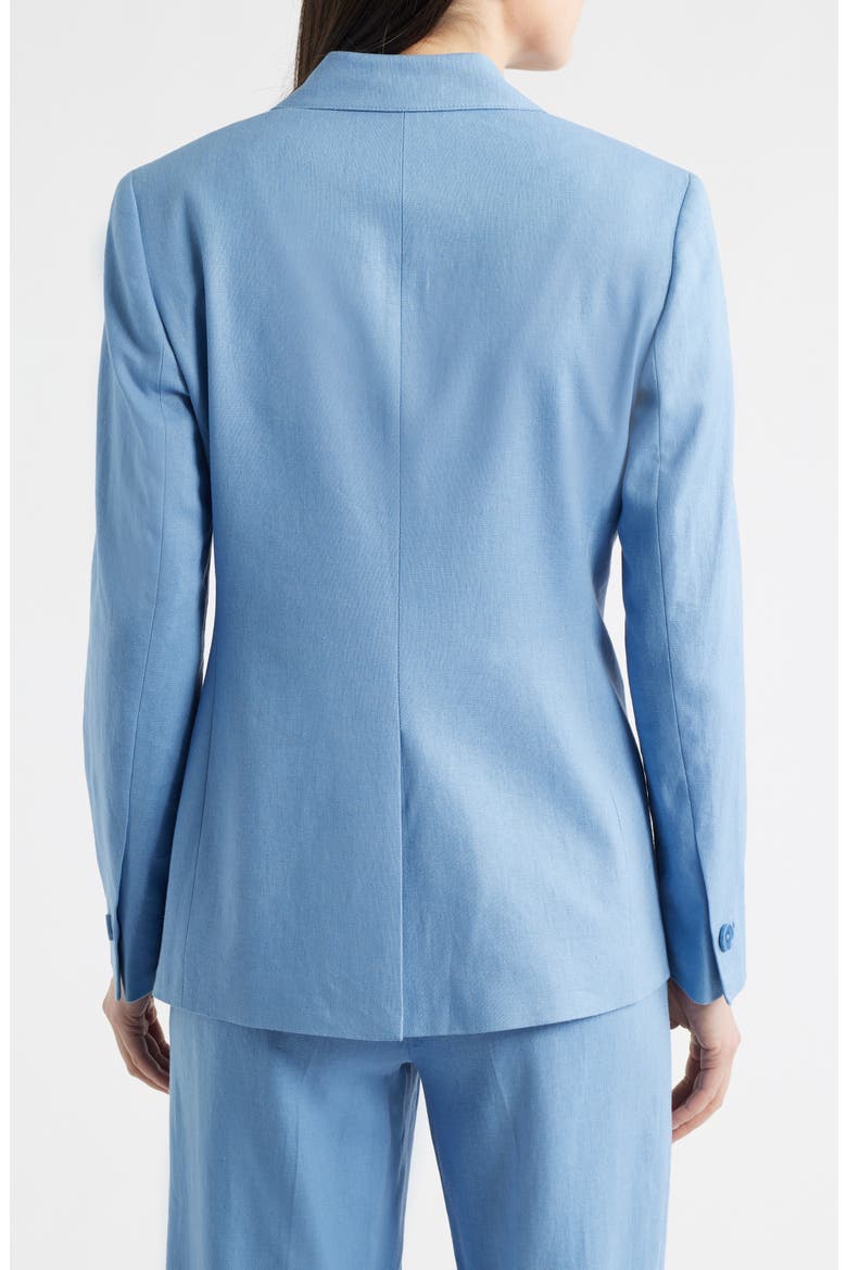 One-Button Linen Blend Blazer, Alternate, color, LAGOON
