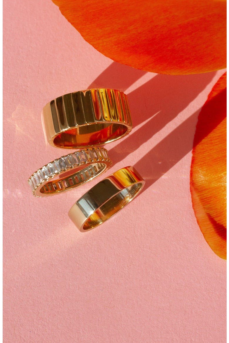 Modern Cigar Band Ring, Alternate, color, Gold