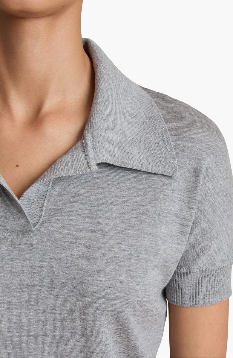 Khaite Morgane Crop Wool Blend Polo Sweater, Alternate, color, 