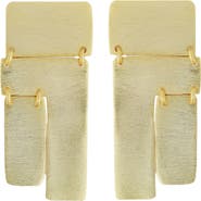 Panacea Brushed Rectangular Drop Earrings
