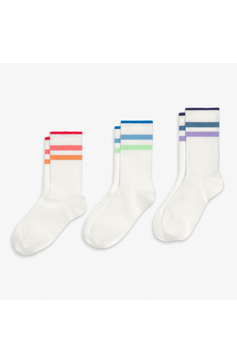 Primary Tonal Ringer Athletic Sock 3-Pack, Main, color, Tonal Rainbow Mix