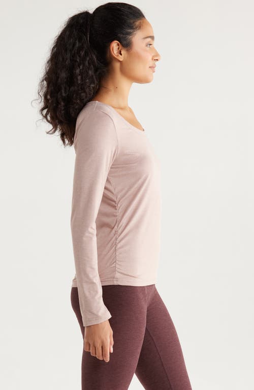 Zella Restore Soft Lite Ruched Long Sleeve T-shirt In Neutral