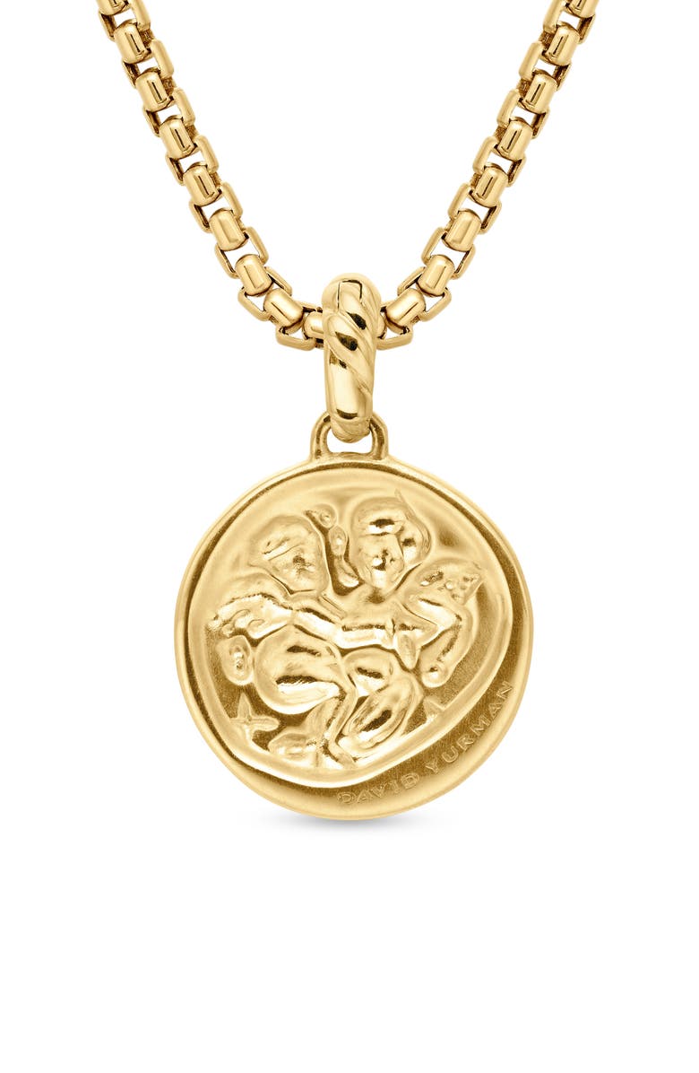 David Yurman Zodiac Amulet in 18K Yellow Gold with Pavé Diamonds, 18.9mm, Alternate, color, Yellow Gold-Aries