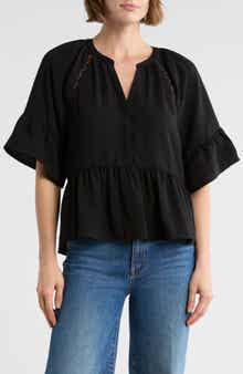 Melrose and Market Ruffle Peplum Top
