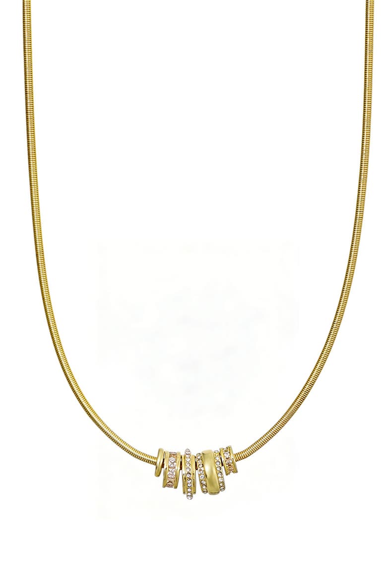 14K Gold Plated Crystal Rondelle Pendant Necklace, Main, color, GOLD