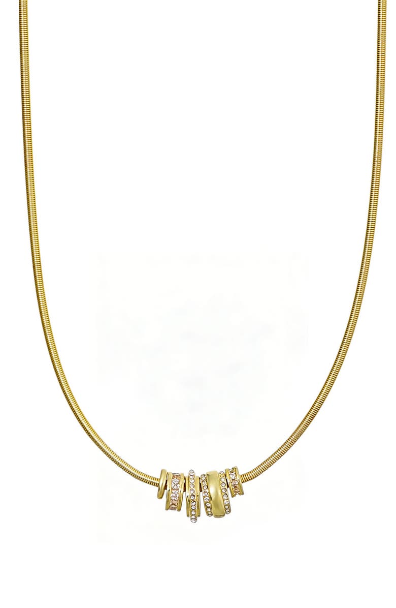 Adornia 14K Gold Plated Crystal Rondelle Pendant Necklace, Main, color, Gold