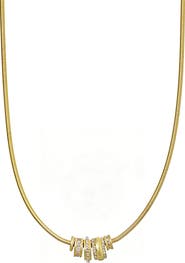 Adornia 14K Gold Plated Crystal Rondelle Pendant Necklace