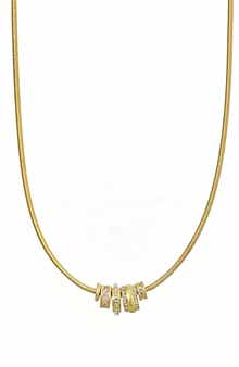 Adornia 14K Gold Plated Crystal Rondelle Pendant Necklace