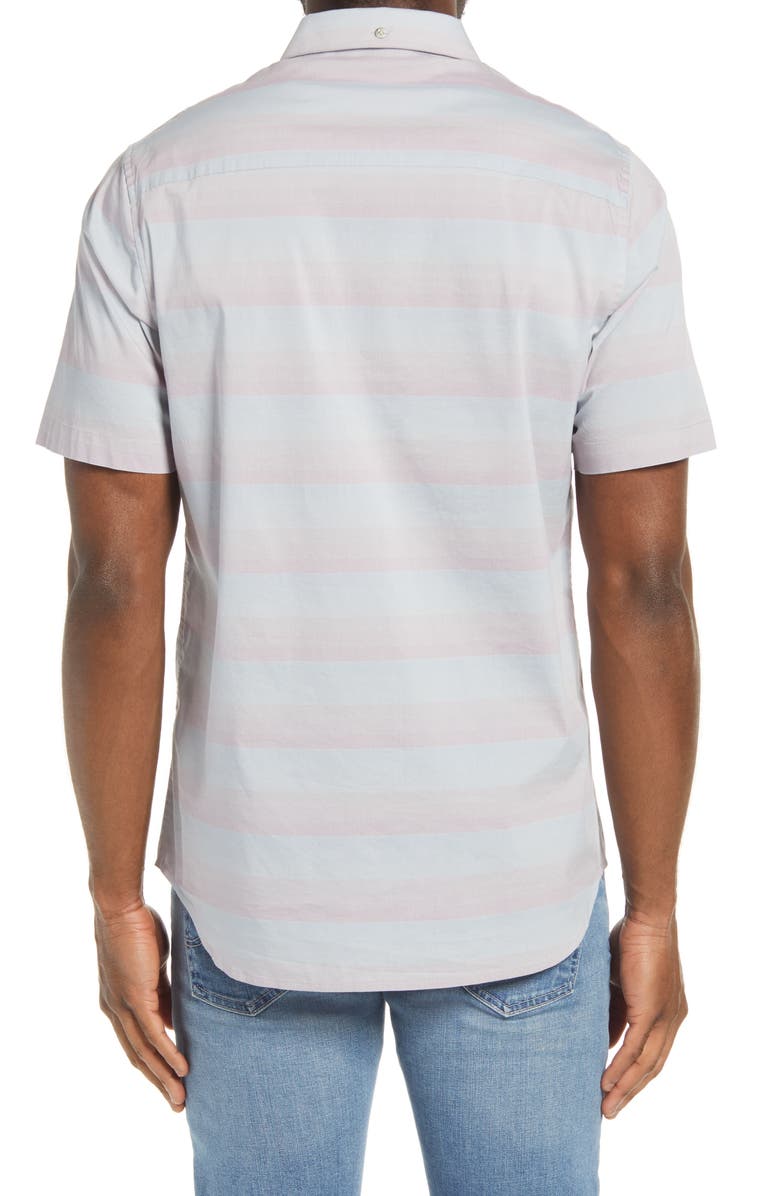 TravisMathew Increments Short Sleeve Button-Down Shirt, Alternate, color, Heather Mi