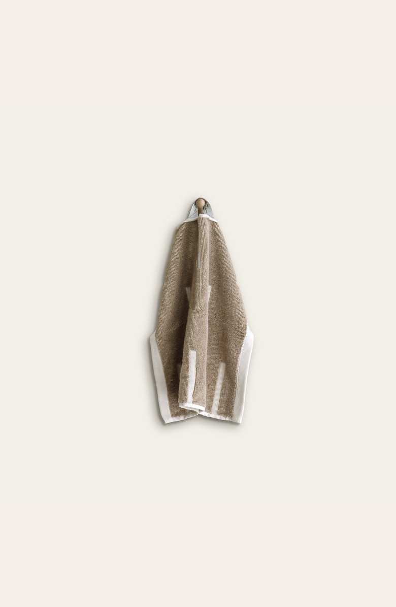 Italic Sorrel 2-Piece Washcloth Set, Alternate, color, Tan & Ecru