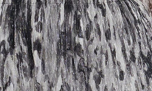 Dress The Population Aulden Metallic Print Abstract Print Long Sleeve Cocktail Minidress In Dove Multi