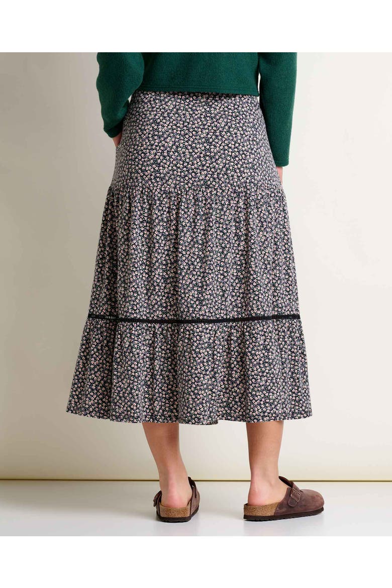Marigold Tiered Midi Skirt, Alternate, color, Salt Ditsy Print