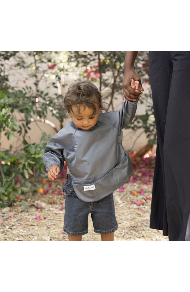 Tiny Twinkle Mess-Proof/Waterproof 2-Pack Long-Sleeve Bib, Alternate, color, Sage Charcoal