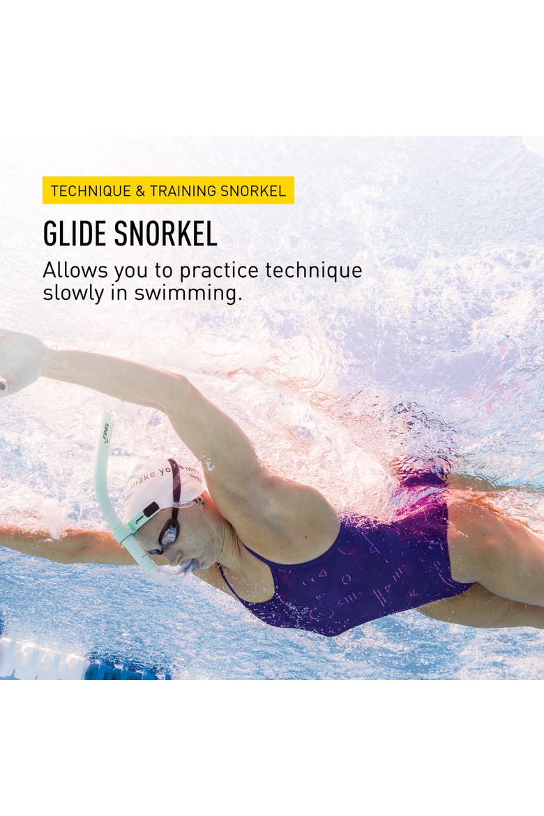 Glide Center Mount Swim Snorkel for Adults Adjustable Fit Technique Endurance Training, Alternate, color, Mint Green