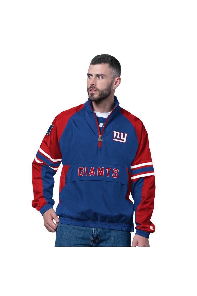Men's Starter Royal New York Giants Prospect Half-Zip Pullover, Main, color, Royal
