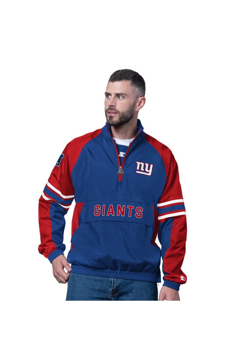 STARTER Men's Starter Royal New York Giants Prospect Half-Zip Pullover, Main, color, Royal