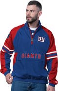STARTER Men's Starter Royal New York Giants Prospect Half-Zip Pullover