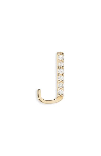 Lana 14k Gold Diamond Initial Single Stud Earring In Gold
