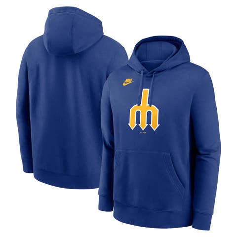 Men's Nike Royal Seattle Mariners Cooperstown Collection Logo Club Pullover Hoodie