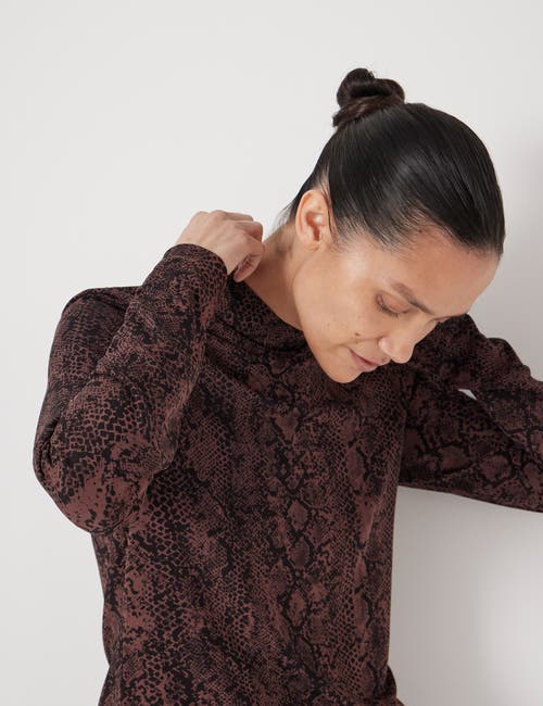 Hush Printed Long Sleeve Top In Brown