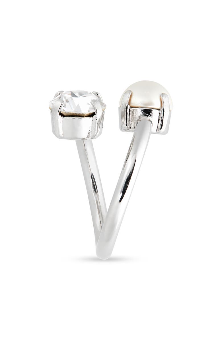 Justine Clenquet Annie Bypass Ring, Alternate, color, Palladium