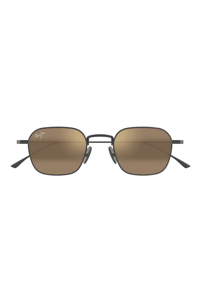 Mekala Classic 48mm Polarized Square Sunglasses, Main, color, DARK SILVER
