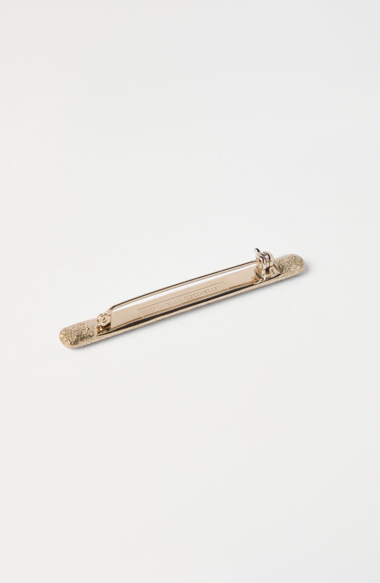 Brunello Cucinelli Sterling Silver brooch, Alternate, color, Light Gold