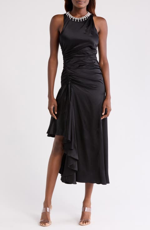 Georgie Rhinestone Detail Silk Gown