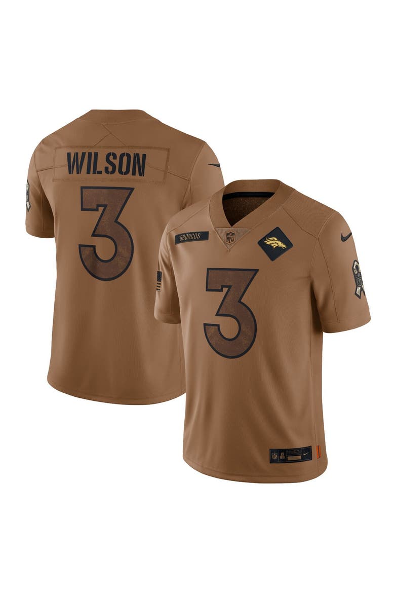 Men's Nike Russell Wilson Brown Denver Broncos 2023 Salute To Service Limited Jersey, Alternate, color, Brown