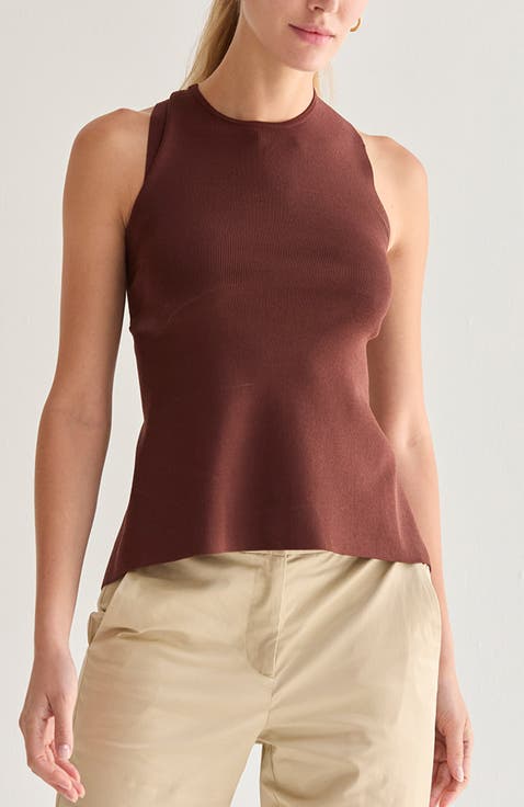 Cross Back Cut Out Knit Top