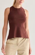 CRESCENT Cross Back Cut Out Knit Top