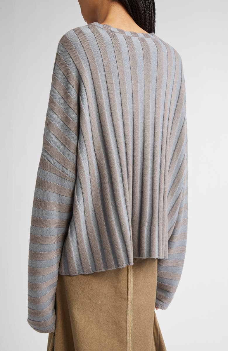 Eckhaus Latta Gender Inclusive Keyboard Stripe Merino Wool Sweater, Alternate, color, Heron