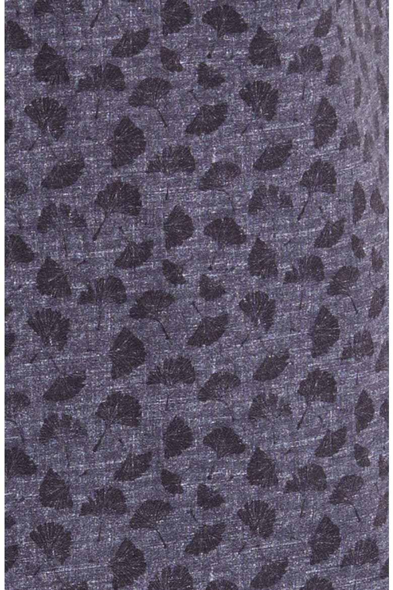 Lindy Leaf Print Short Sleeve Button-Up Shirt, Alternate, color, NAVY