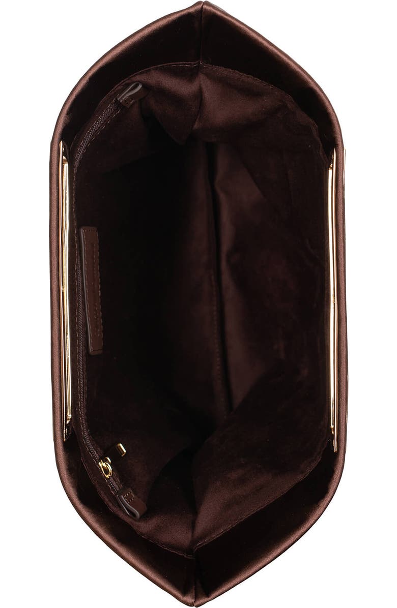 Jeffrey Campbell To-Go Satin Clutch, Alternate, color, Brown Satin