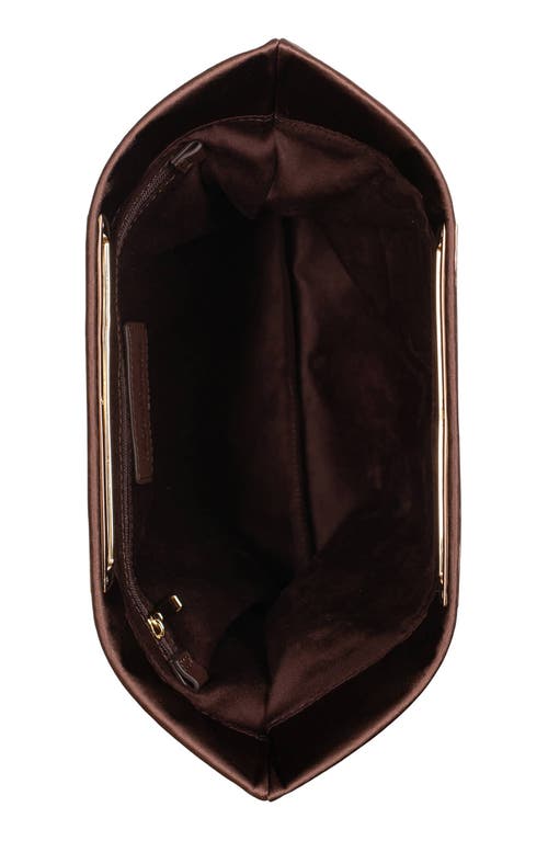 Jeffrey Campbell To-go Satin Clutch In Brown Satin