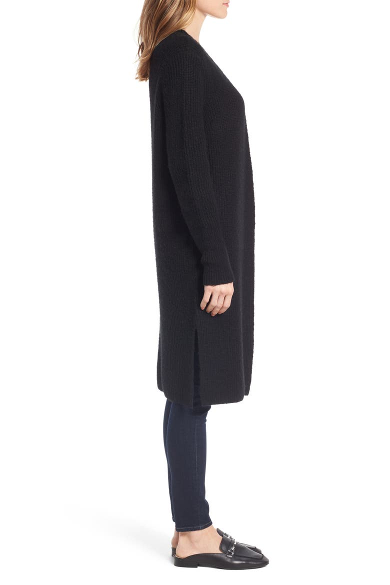STITCH DETAIL CARDIGAN, Alternate, color, BLACK