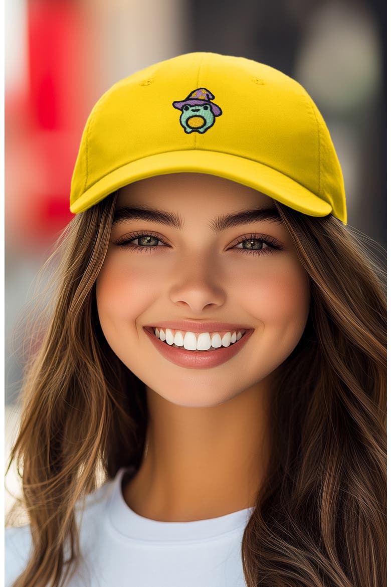 Sorcerer Frog Embroidered Dad Hat, Alternate, color, Gold