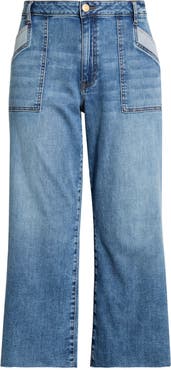 KUT from the Kloth Meg Raw Hem High Waist Ankle Wide Leg Jeans