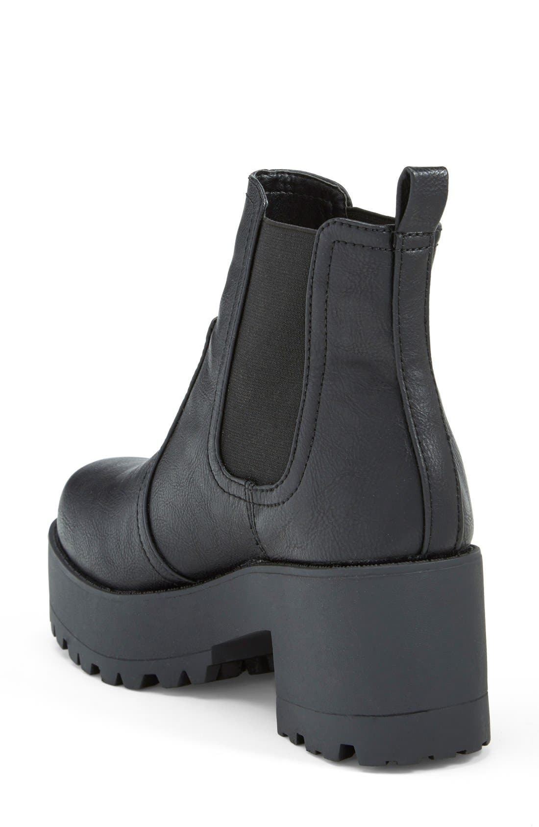 'Eber' Chelsea Boot, Alternate, color, BLACK FAUX LEATHER